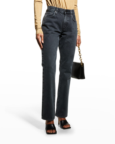 Shop Goldsign The Stratton Mid-rise Slim Bootcut Jeans In Hinton