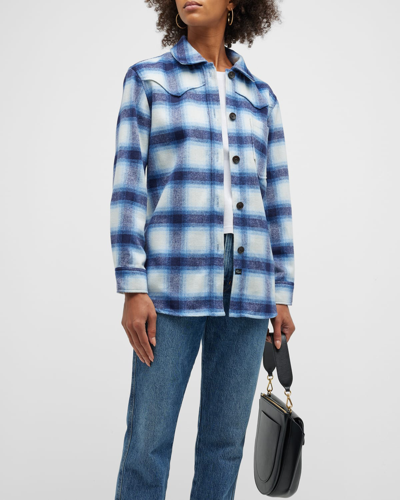 Shop Rails Tripp Plaid Shirt Jacket In Azure Sapphire