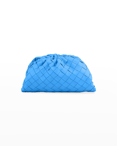 Shop Bottega Veneta Mini Pouch Intrecciato Crossbody Bag In Light Blue