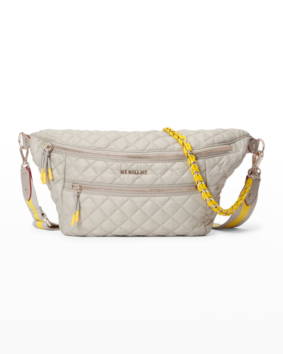 Shop Mz Wallace Crosby Sling Convertible Belt Bag In Atmosphere/yellow