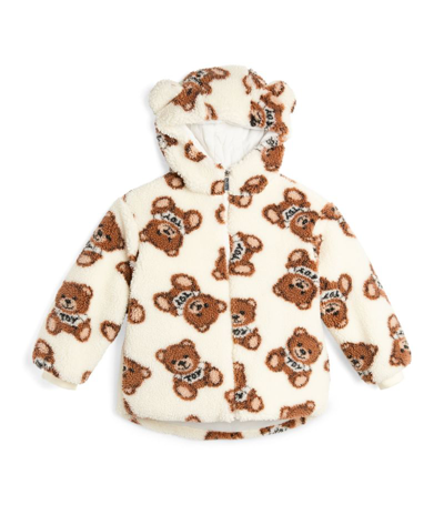 Shop Moschino Teddy Bear Hooded Jacket (8-14 Years) In Neutral