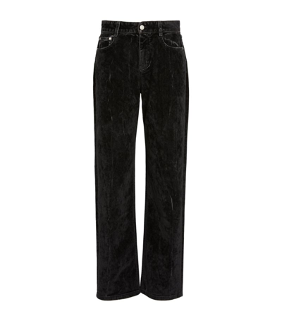 Shop Stella Mccartney Velvet Straight Jeans In Black
