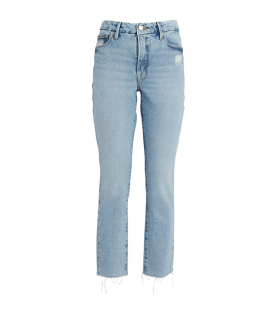 Shop Good American Classic High-rise Straight Jeans In Blue