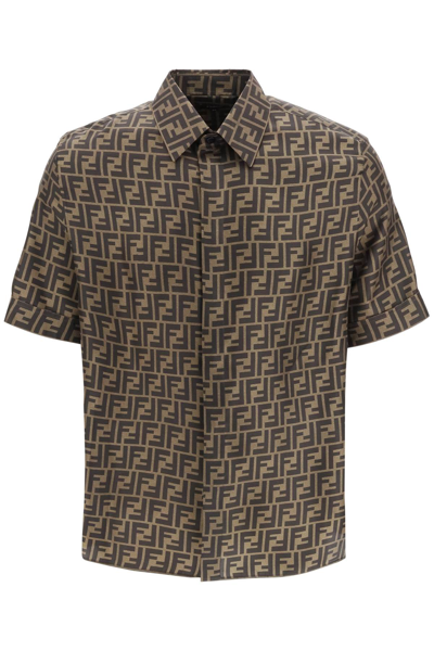 Shop Fendi Ff Silk Short Sleeve Shirt