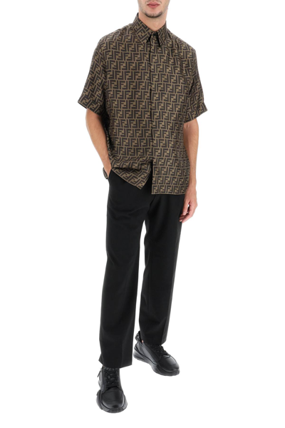 Shop Fendi Ff Silk Short Sleeve Shirt