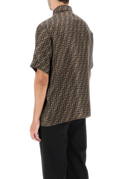 Shop Fendi Ff Silk Short Sleeve Shirt