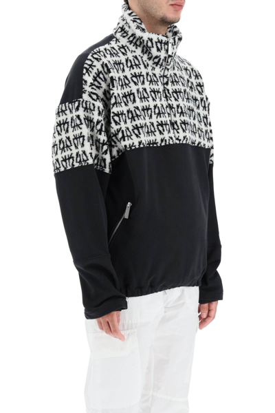 Shop 44 Label Group Awess Half Zip Sweatshirt In Black,white