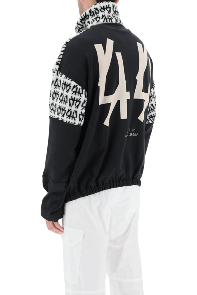 Shop 44 Label Group Awess Half Zip Sweatshirt In Black,white
