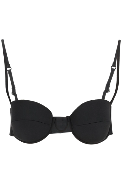 Stella Mccartney Wired Satin Bra Top In Black