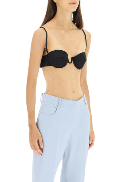 Stella Mccartney Wired Satin Bra Top In Black