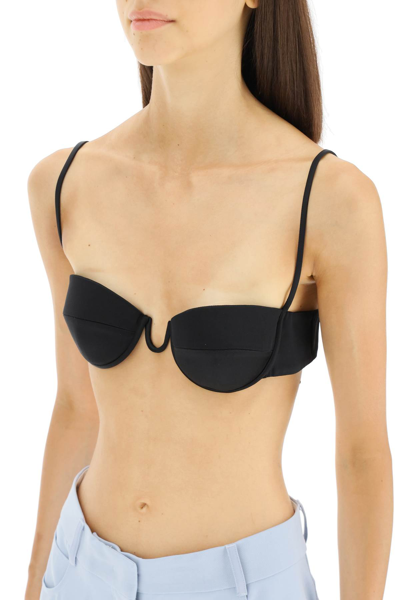 Stella Mccartney Wired Satin Bra Top In Black