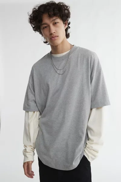Shop Standard Cloth Shortstop Boxy Tee In Grey At Urban Outfitters