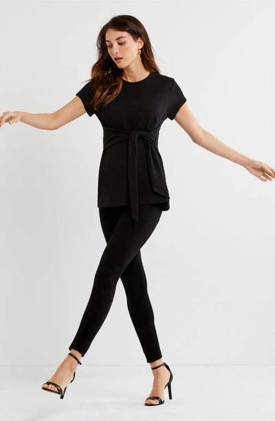 Shop A Pea In The Pod Tie Front Maternity Top In Black