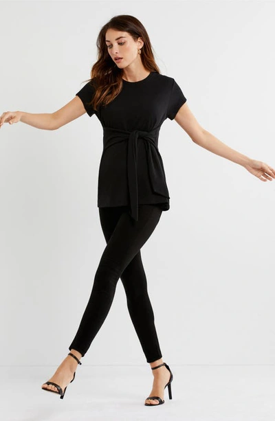 A Pea In The Pod Tie Front Maternity Top In Black