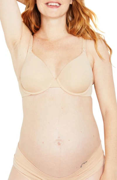 Shop Motherhood Maternity Underwire T-shirt Nursing Bra In Nude