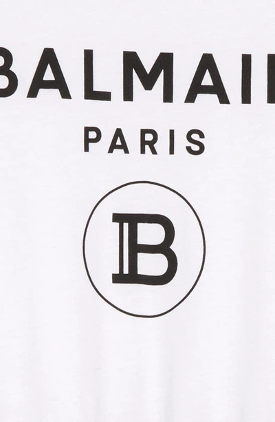 Shop Balmain Kids' Cotton Logo Dress In Black Whte