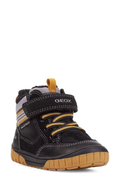 Geox Kids' Omar Sneaker In Black/ Yellow | ModeSens