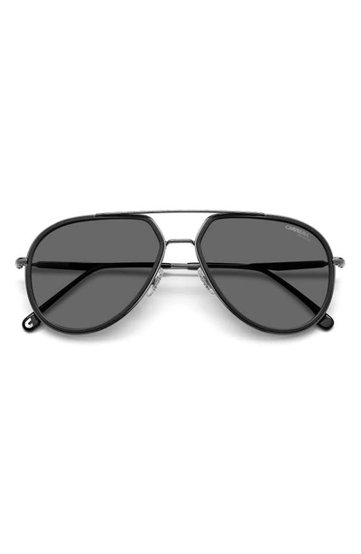 Shop Carrera Eyewear 58mm Polarized Aviator Sunglasses In Matte Black / Gray Polar