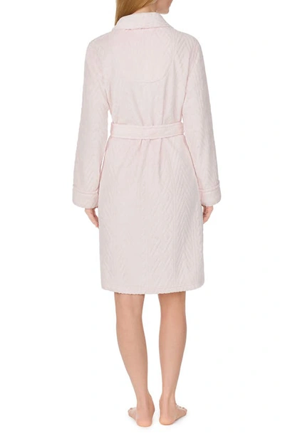 Shop Lauren Ralph Lauren Clipped So Soft Robe In Pink