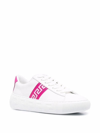 Shop Versace Women's White Leather Sneakers