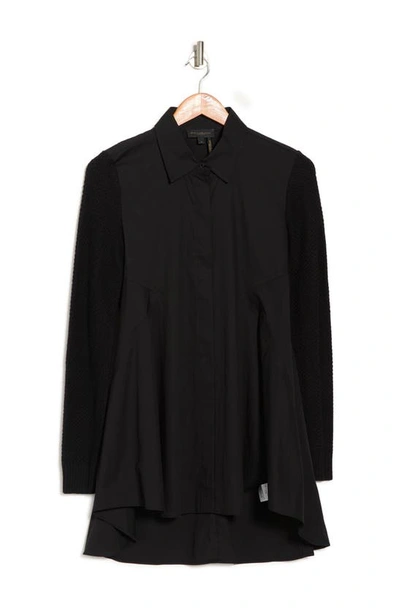 Shop Donna Karan Woman Long Sleeve Collared Blouse In Black