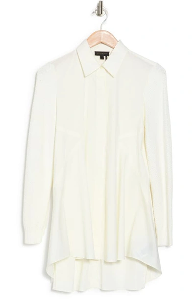 Shop Donna Karan Woman Long Sleeve Collared Blouse In Ivory