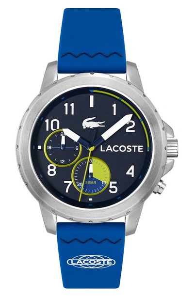 Shop Lacoste Endurance Silicone Strap Watch, 44mm In Navy