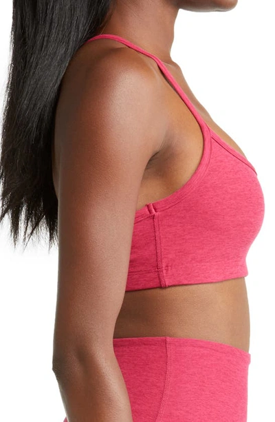 Shop Beyond Yoga Space Dye Slim Racerback Sports Bra In Dragonfruit-sangria