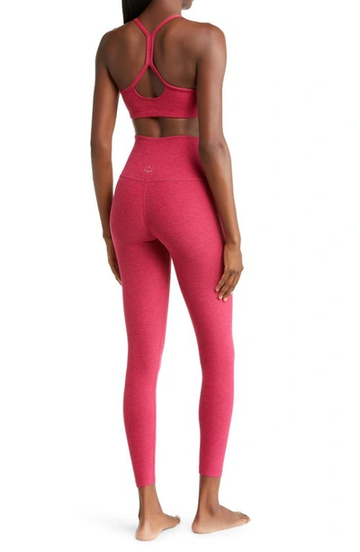 Shop Beyond Yoga Space Dye Slim Racerback Sports Bra In Dragonfruit-sangria