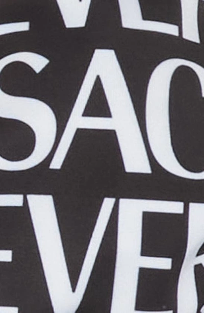 Shop Versace Logo Print Triangle Bikini Top In Black White