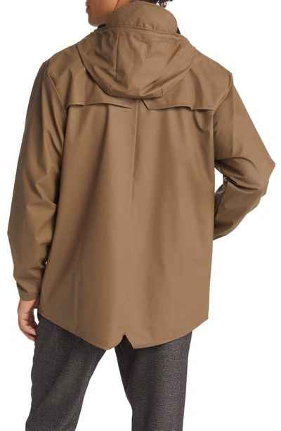 Shop Rains Lightweight Hooded Waterproof Rain Jacket In Wood