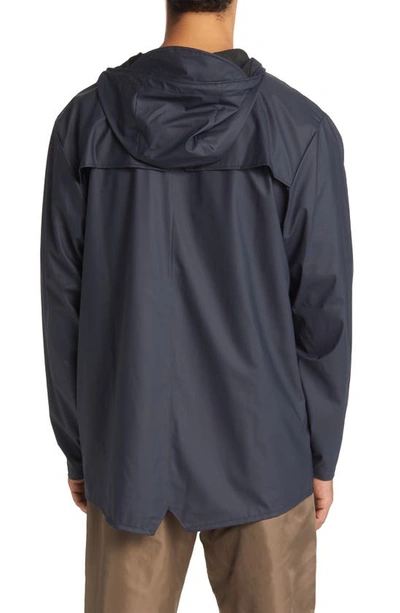Shop Rains Lightweight Hooded Waterproof Rain Jacket In Navy