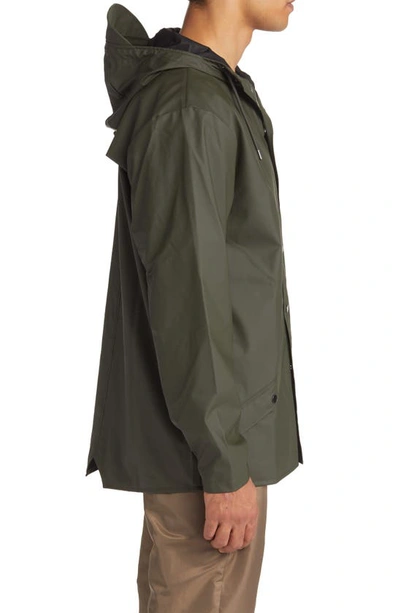 Shop Rains Lightweight Hooded Waterproof Rain Jacket In Green