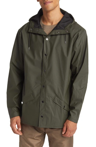 Shop Rains Lightweight Hooded Waterproof Rain Jacket In Green