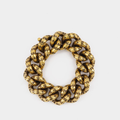 Shop Balenciaga Logo Bracelet In Gold