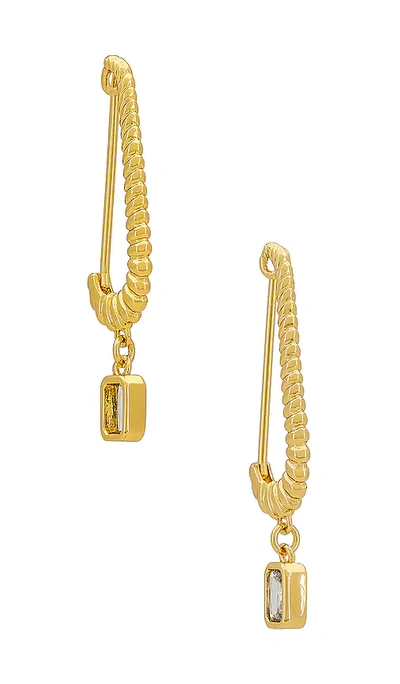 Shop Luv Aj Francois Safety Pin Earrings In Gold