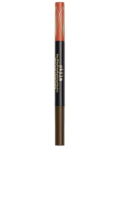Stila All Day Dual-ended Liquid Eye Liner In Amber,dark Brown
