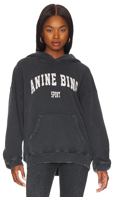 Shop Anine Bing Sport Harvey Sweatshirt In Washed Black