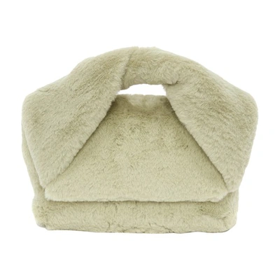 Jw Anderson Medium Twister Shearling Crossbody Bag In Matcha