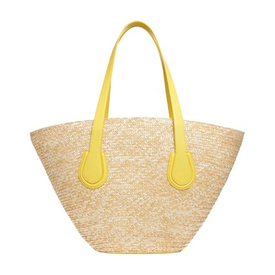 Shop Mark Cross Arc Basket Bag In Naturl Lemon