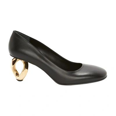 Shop Jw Anderson Leather Chain Heel Pumps In Black