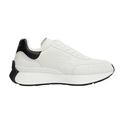 Shop Alexander Mcqueen Sprint Runner Sneakers In White Black