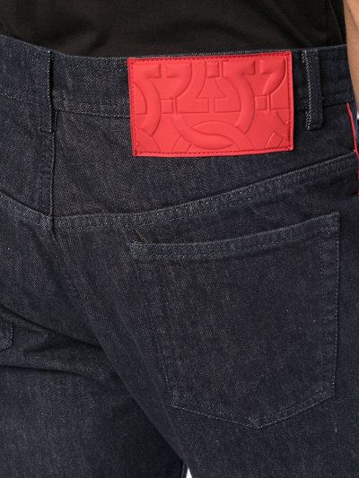 Ferragamo Gancini-patch Straight-leg Jeans In 141142