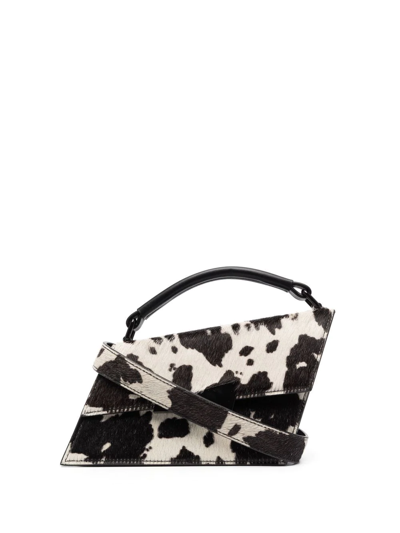 Shop Acne Studios Distortion Cow-print Mini Bag In White