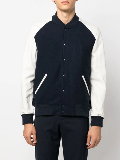 Zadig & Voltaire Birdih Panelled Bomber Jacket In Blau