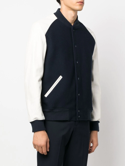 Zadig & Voltaire Birdih Panelled Bomber Jacket In Blau