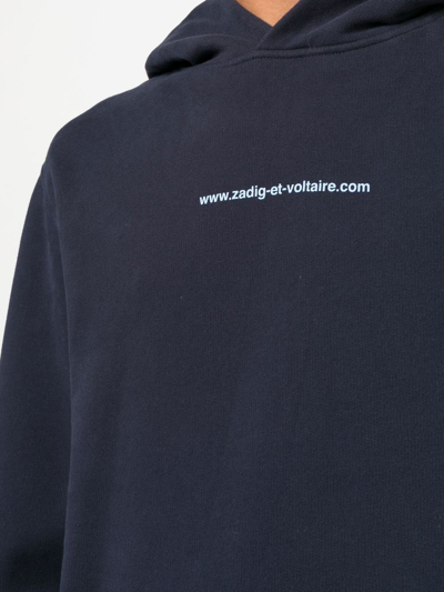 Shop Zadig & Voltaire Logo-print Hoodie In Blau