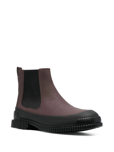 Camper Pix Leather Ankle Boots In Brown