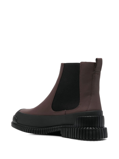 Camper Pix Leather Ankle Boots In Brown