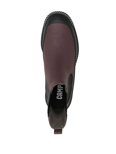 Camper Pix Leather Ankle Boots In Brown